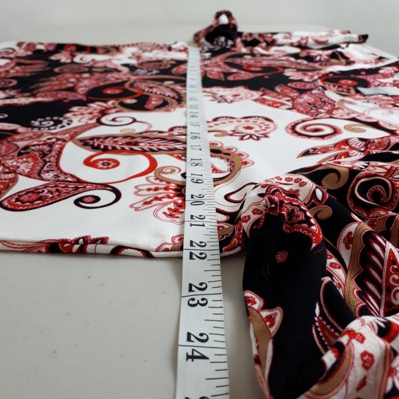 Chico’s Spicy Red Paisley Layering Tee - Picture 5 of 14